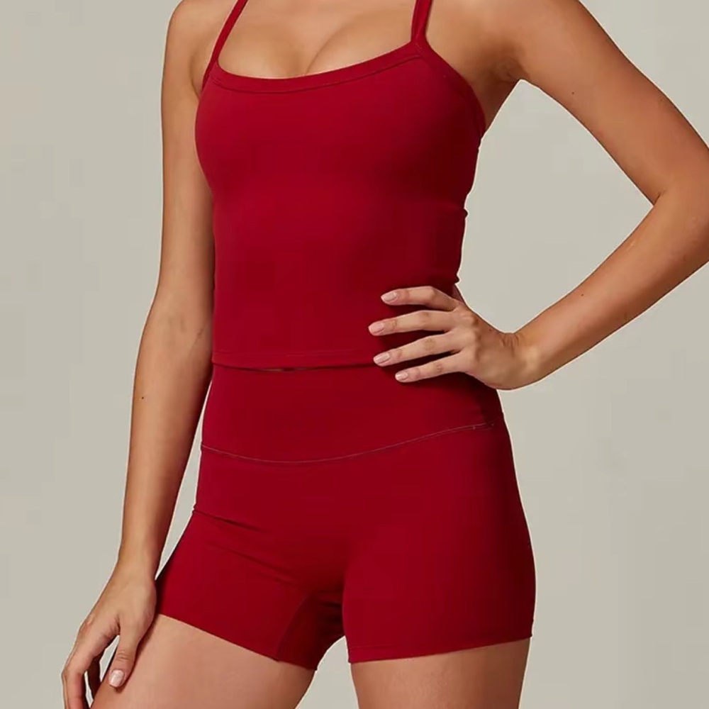 Women's Red Two Piece Matching Set